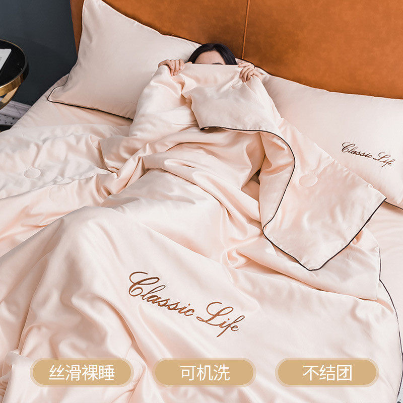 冰丝感夏被礼品2025新款凉空调被薄款丝夏凉被四件套夏天被子全套,床上用品,化纤被,淘宝优惠券,粉丝福利购,淘宝优惠卷