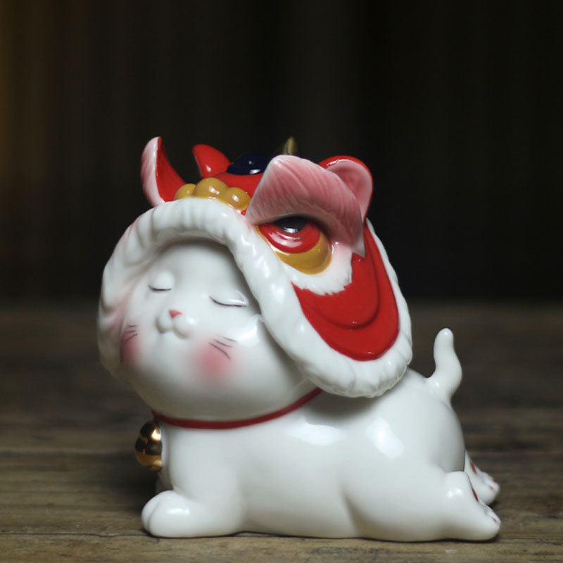 创意家居桌面办公桌招财猫养眼可爱卡通动物伴手礼装饰品摆件