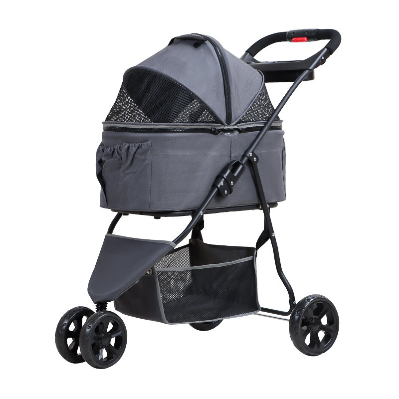 外出中小型轻便宠物推车狗狗用品猫咪推车可折叠三轮车笼狗狗