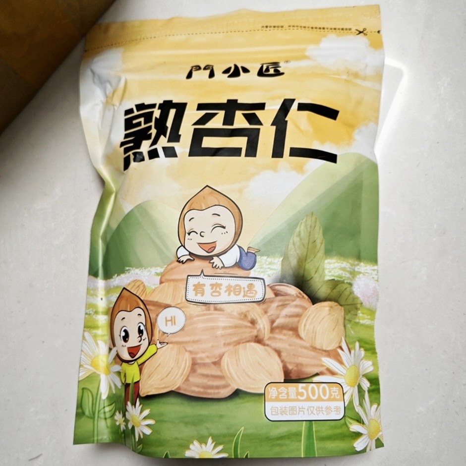 新品门小匠承德甜杏仁大颗粒大杏扁生熟杏仁原味南杏仁无壳零食品