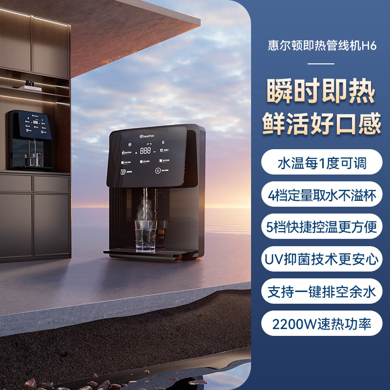 惠尔顿管线机家用壁挂式即热直饮机净水加热一体嵌入式饮水机H61
