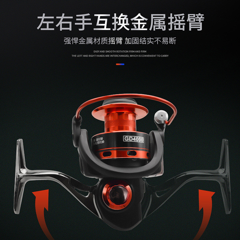 gd全金属纺车轮路亚抛竿轮隙渔线轮无间金属摇臂渔轮现货批发