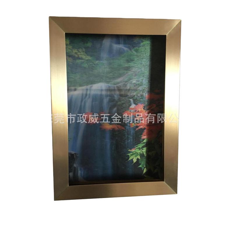 纯北欧个性黄铜画框卧房金属相框挂墙餐厅照片框架不锈钢金属框架