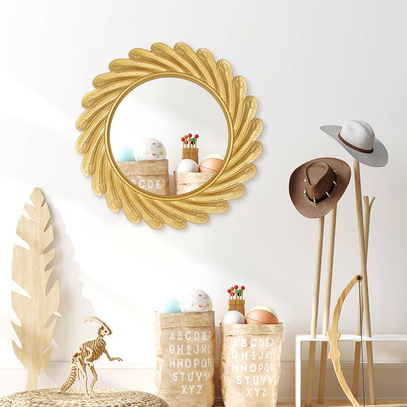 厂家直供浴室圆形装饰镜欧式创意装饰镜墙挂镜酒店装饰艺术镜面