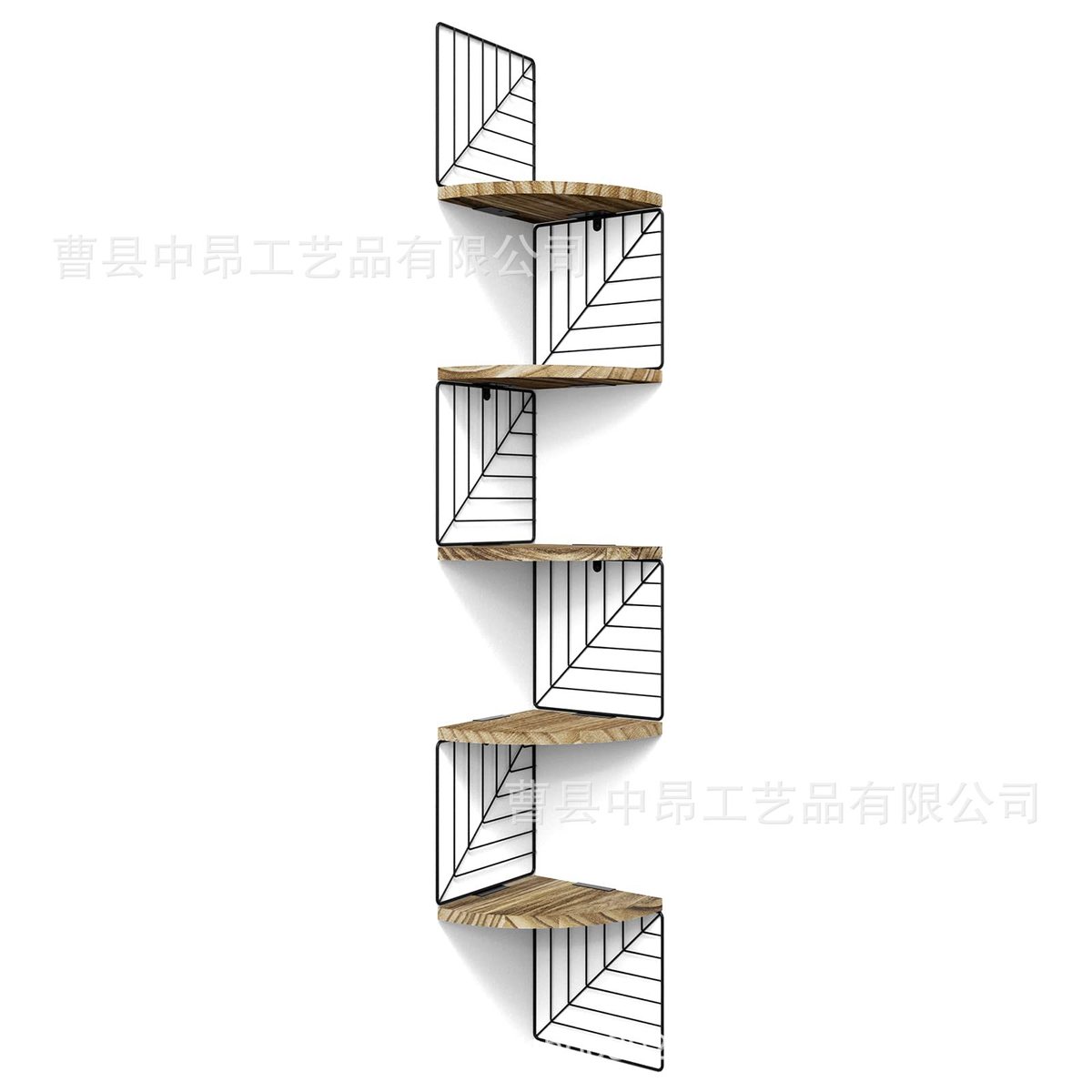五层浴室壁挂式乡村木质金属多层浮动搁板置物架墙角架卧室角架厨