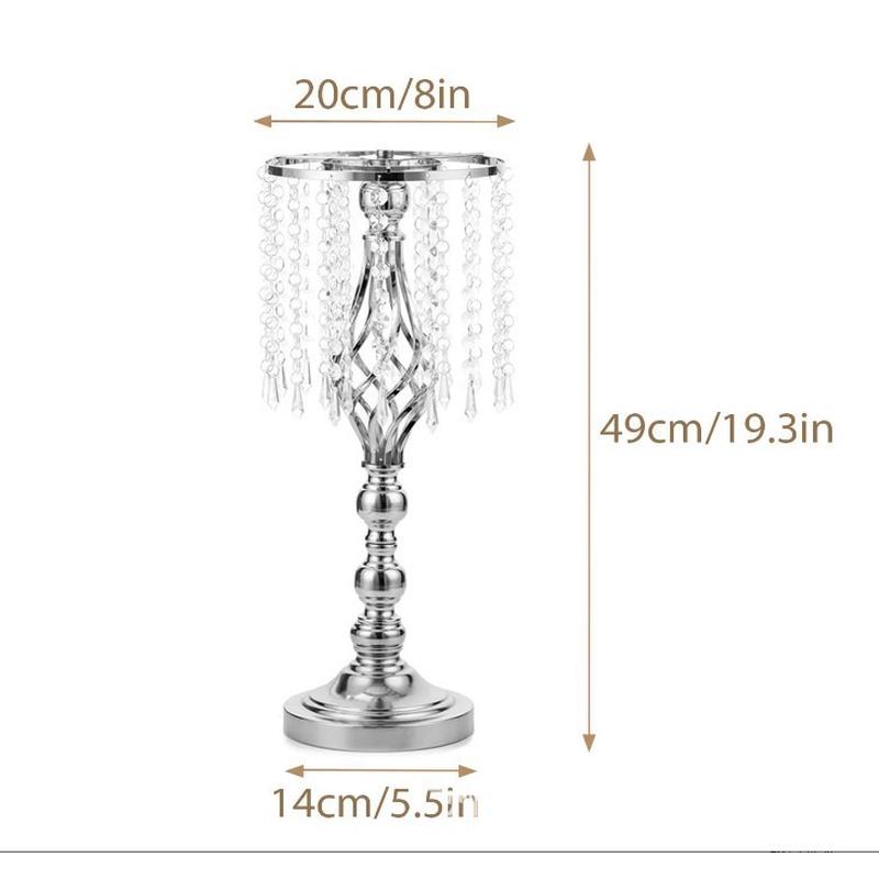 2020道具水晶烛台铁艺花瓶摆件饰品西餐桌面装饰电镀婚庆新款