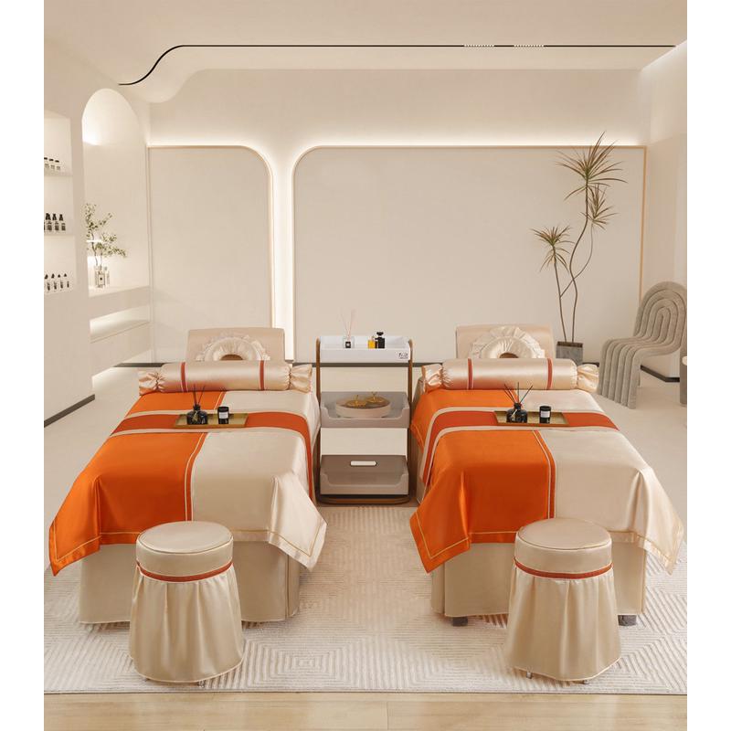 美容床罩四件套纯色美容院专用品床罩套按摩理疗洗头高档四季通用