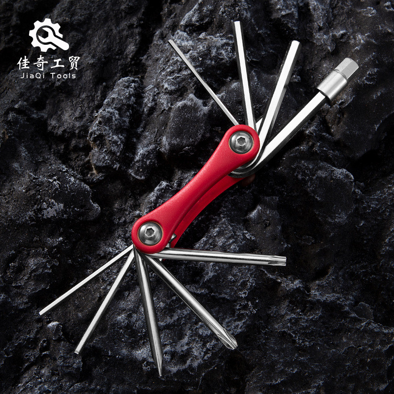 自行车修车工具套餐多功能工具组合折叠便携户外骑行装备