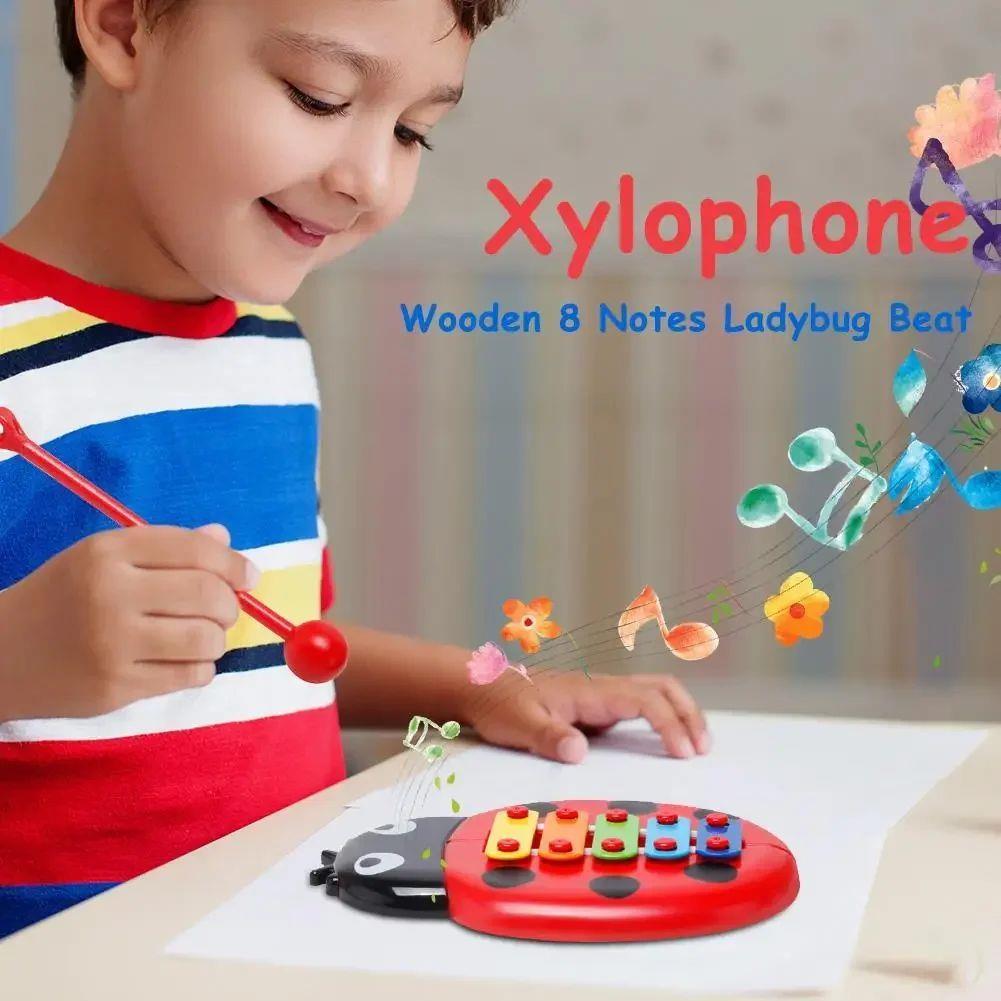 Ladybug Glockenspiel 8 Notes Glockenspiel Xylophone with Mal