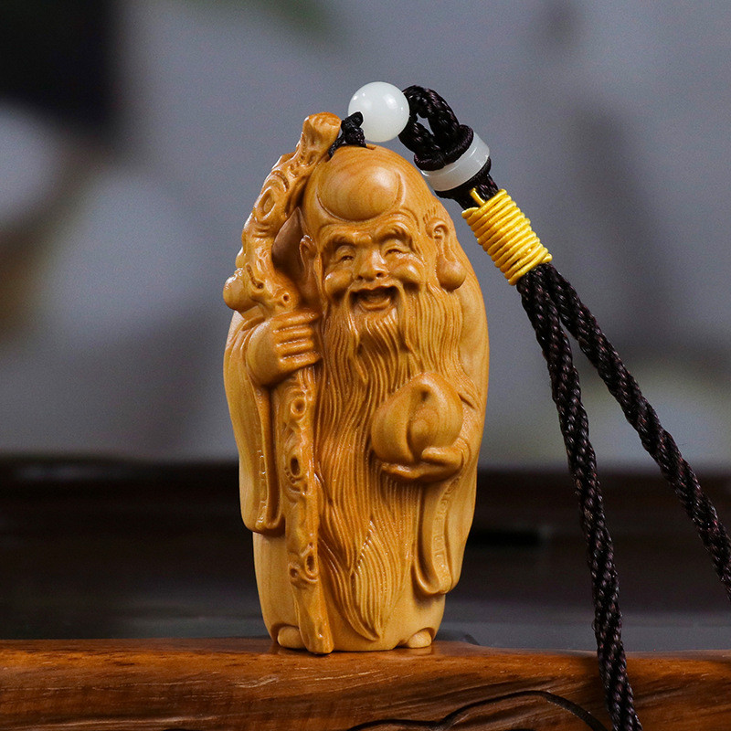 黄杨木雕中式文玩手把件寿星家居木质老人送摆件祝寿生日收藏礼品