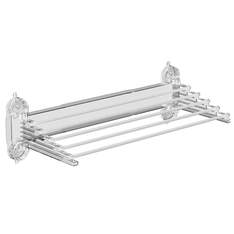 晾衣阳台折叠隐形阶梯晾晒架壁挂式吸盘晒衣架室内家用晾衣架