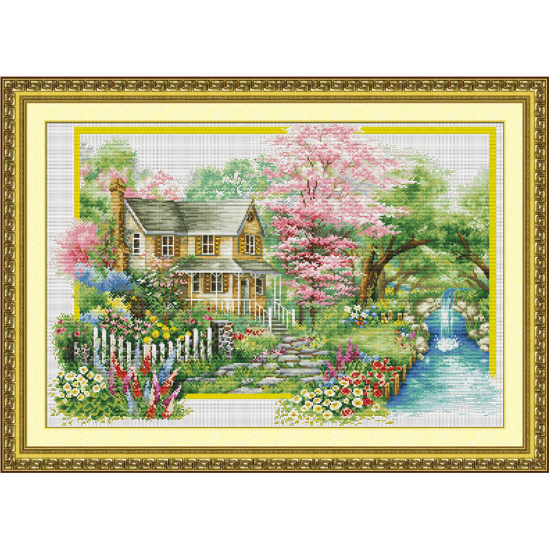 手工布艺新款春批发工艺品工厂厂家四季之美十字绣0282