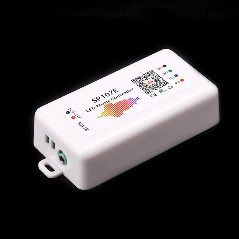 sp107e蓝牙幻彩控制器LED灯带灯条音乐频谱显示智能控制器批发