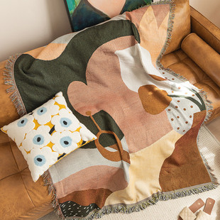 抽象越家 ins蔓复古沙发毯客厅沙发巾单人沙发盖巾布沙发套罩挂毯