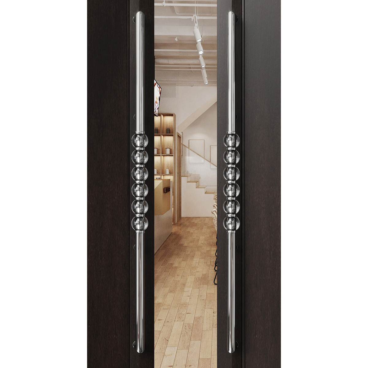 豪华水晶大拉手不锈钢金色有框门拉手酒店会所玻璃门把手大门拉手