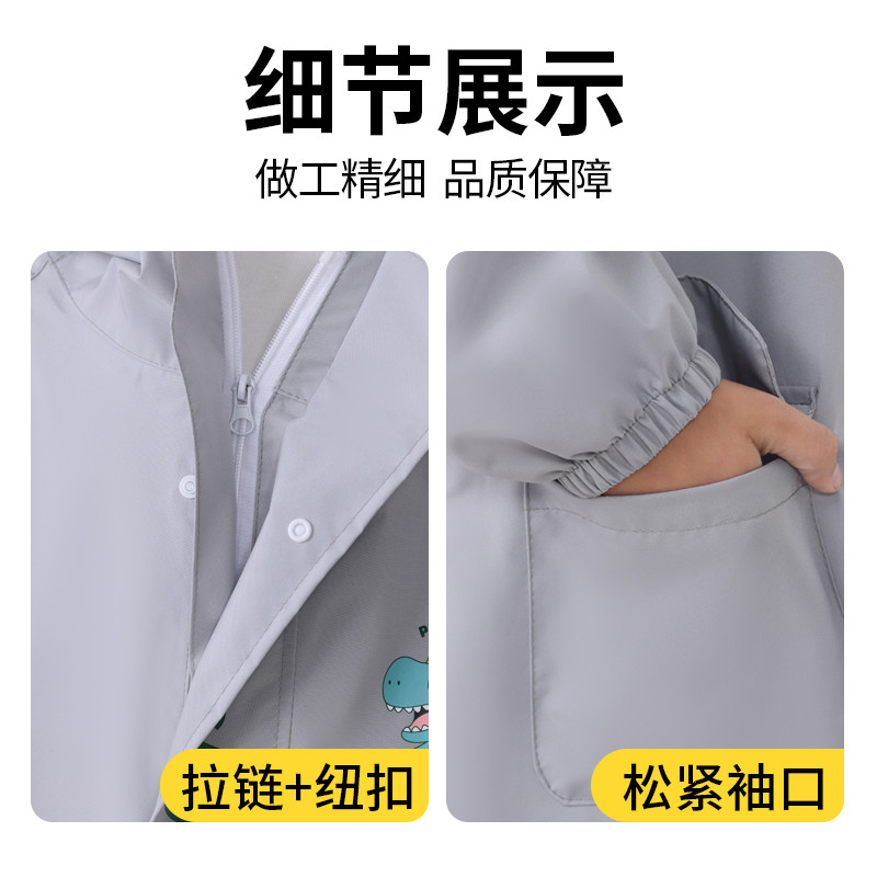 新品布料款儿童雨衣男童女童小学生中大童上学专用带书包位全身防