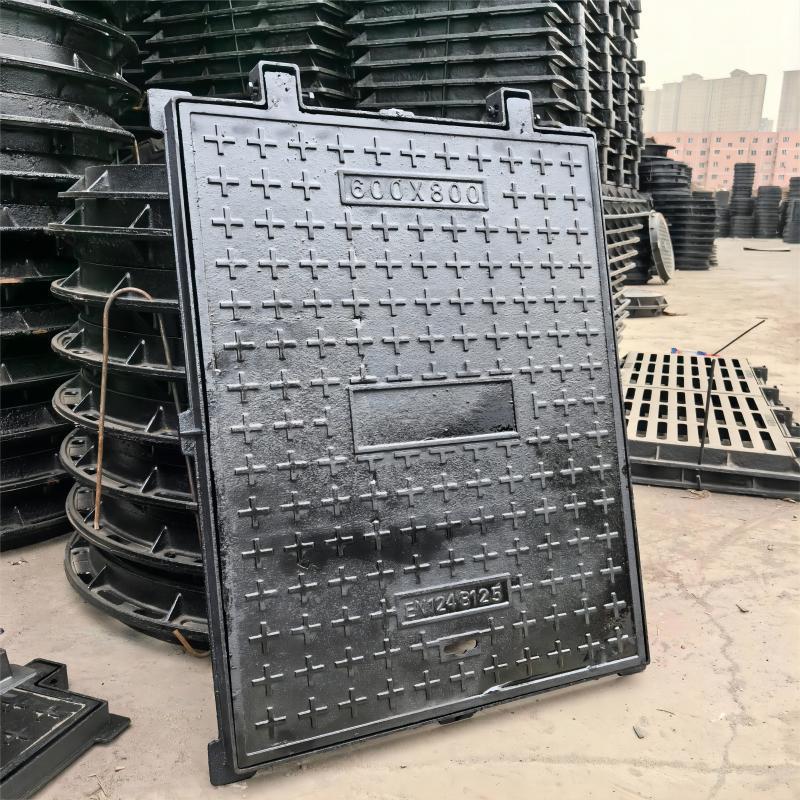 防沉降井盖700x700方形承重雨水车重型铸铁井市政道路过污水井盖