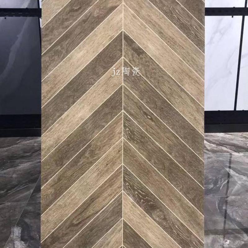 鱼骨木纹砖600x1200仿实木人字拼瓷砖客厅餐厅酒店工程防滑地板砖