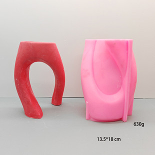 创意交叉花瓶硅胶混凝土模具，双花瓶仿真干花插花石膏花瓶装饰