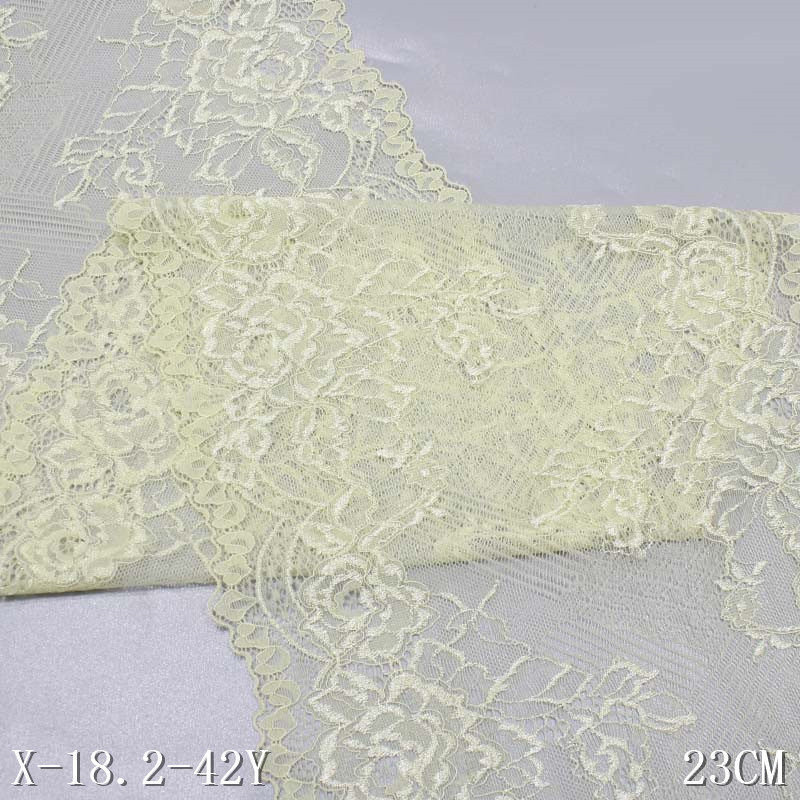 弹力蕾丝锦纶经编花边透明蕾丝绣花编织氨纶股线立体碎花辅料花边