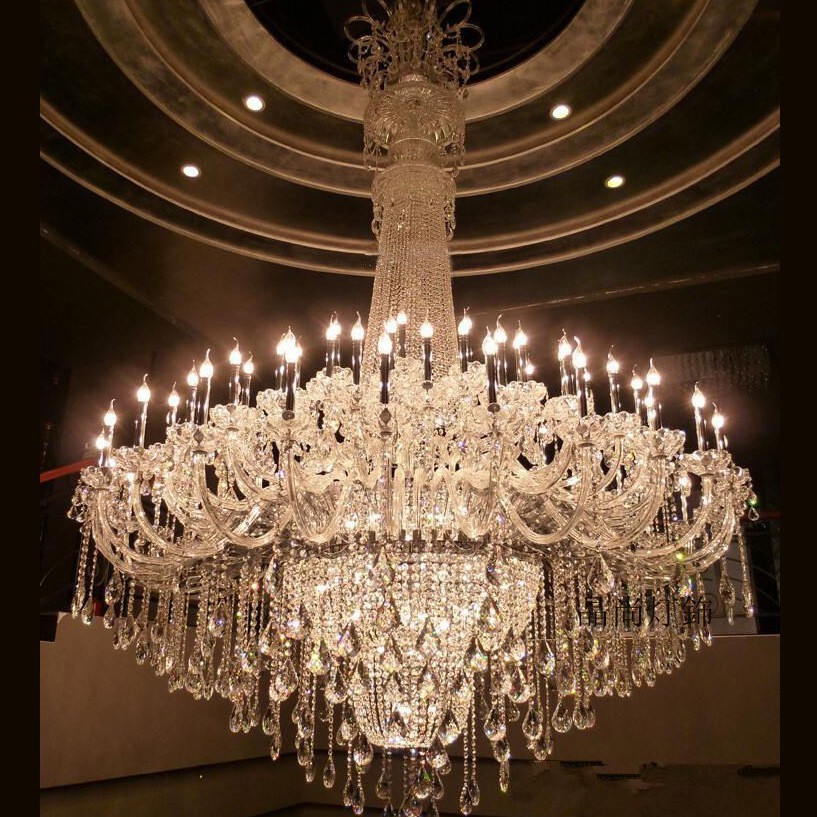 复式楼大吊灯非标中空客厅水晶吊灯婚礼宴会厅酒店会所楼中楼灯具