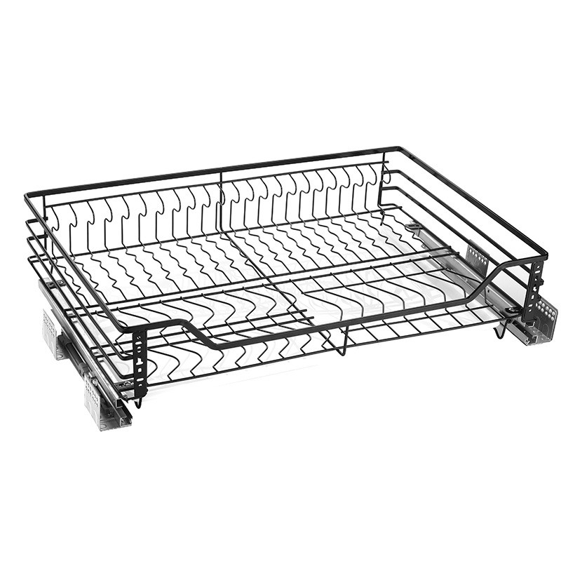 99ch批发单层加深47厨房橱柜不锈钢304拉篮抽屉式厨柜碗碟篮收纳