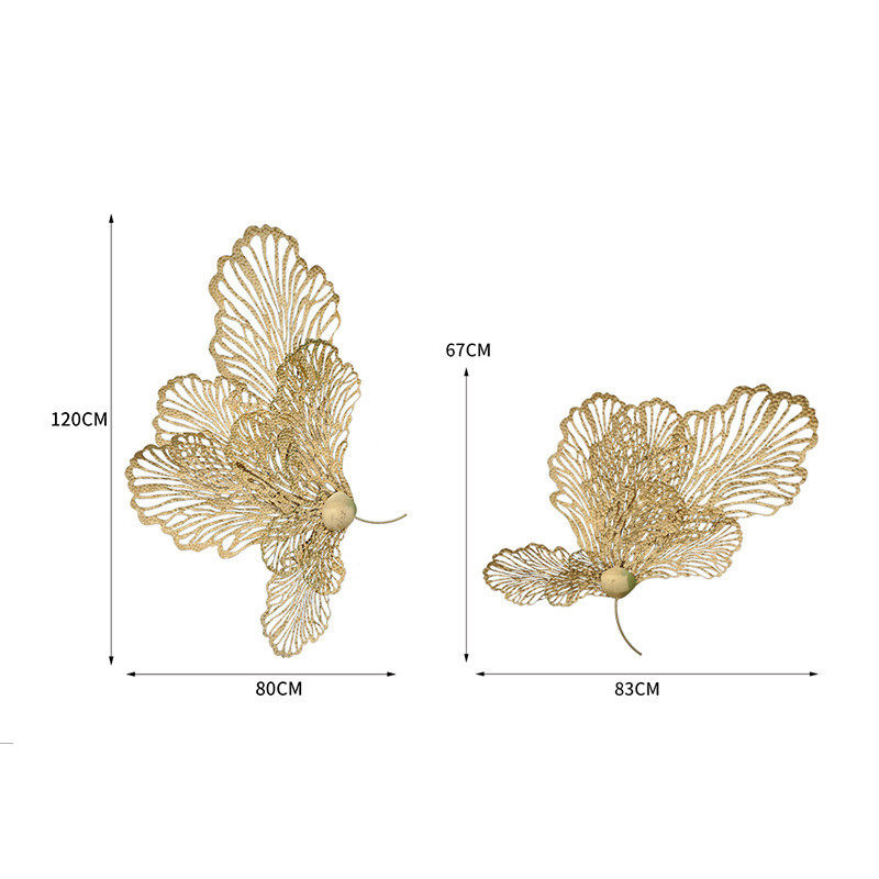 新中式创意3d立体镂空铁艺树叶壁饰背景墙饰挂饰玄关墙面金属壁挂