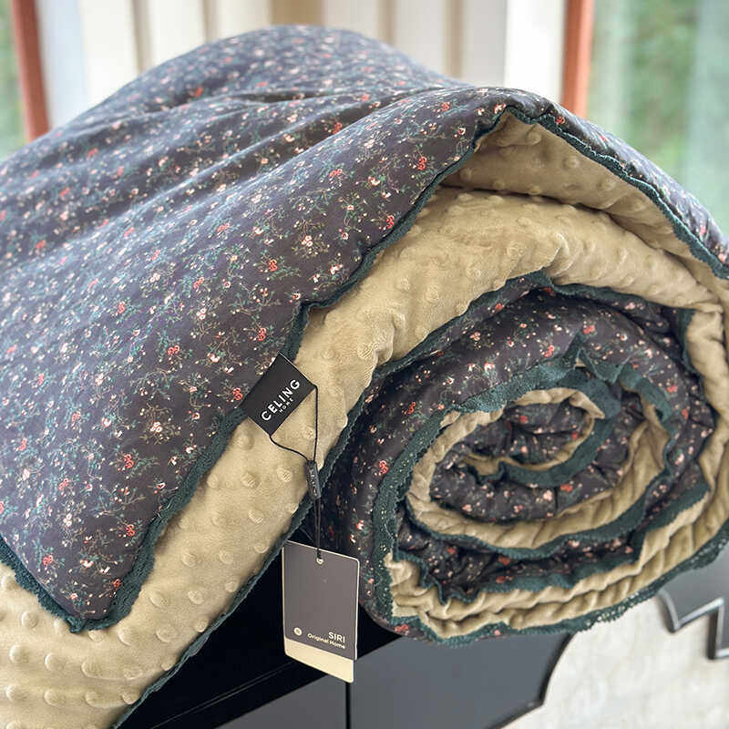 田园小碎花双层纱豆豆被子双人可水洗2m米空调春秋被加厚保暖冬被,床上用品,化纤被,淘宝优惠券,粉丝福利购,淘宝优惠卷