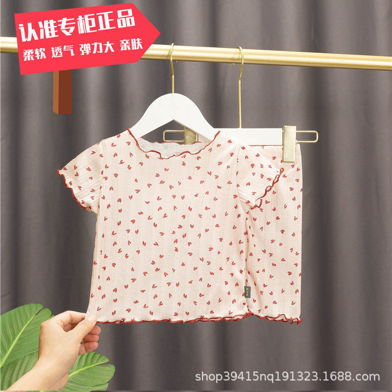 女童睡衣夏装女宝宝空调服婴幼儿童薄款家居服夏季短袖两件套套装