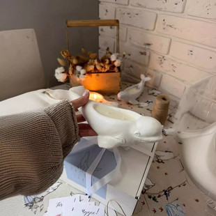 海豚蜡烛杯硅胶模具蜡烛多肉花盆模具混凝土海洋动物容器模具