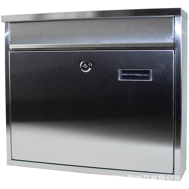 【】方形不锈钢信箱壁挂式简约装信报箱邮购包装邮筒墙