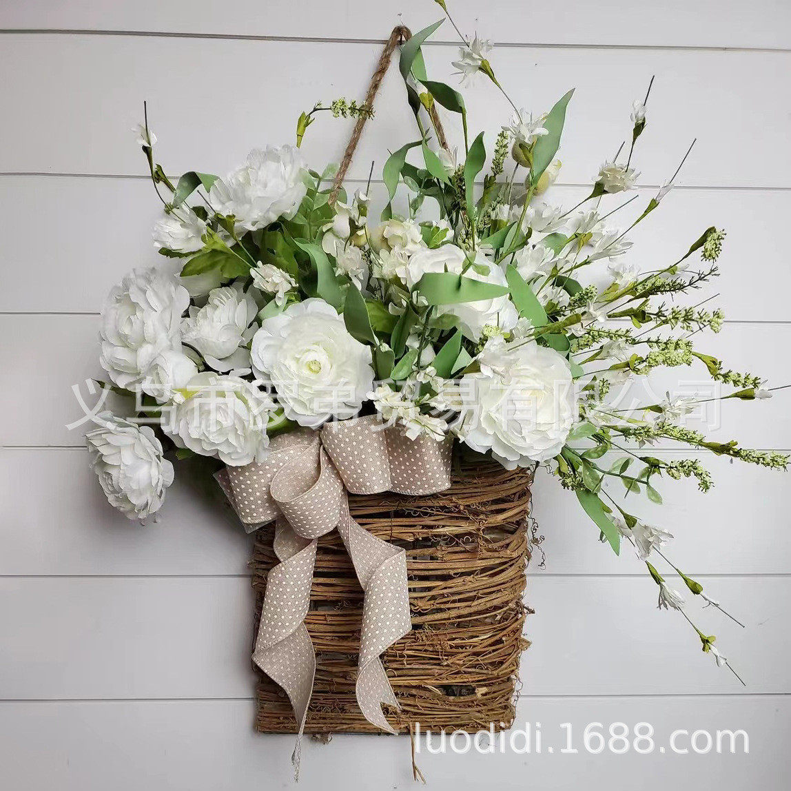 新款春夏季花篮花环仿真绢花花藤篮门篮门挂装饰门前居家花圈,节庆用品/礼品,拉花,淘宝优惠券,粉丝福利购,淘宝优惠卷