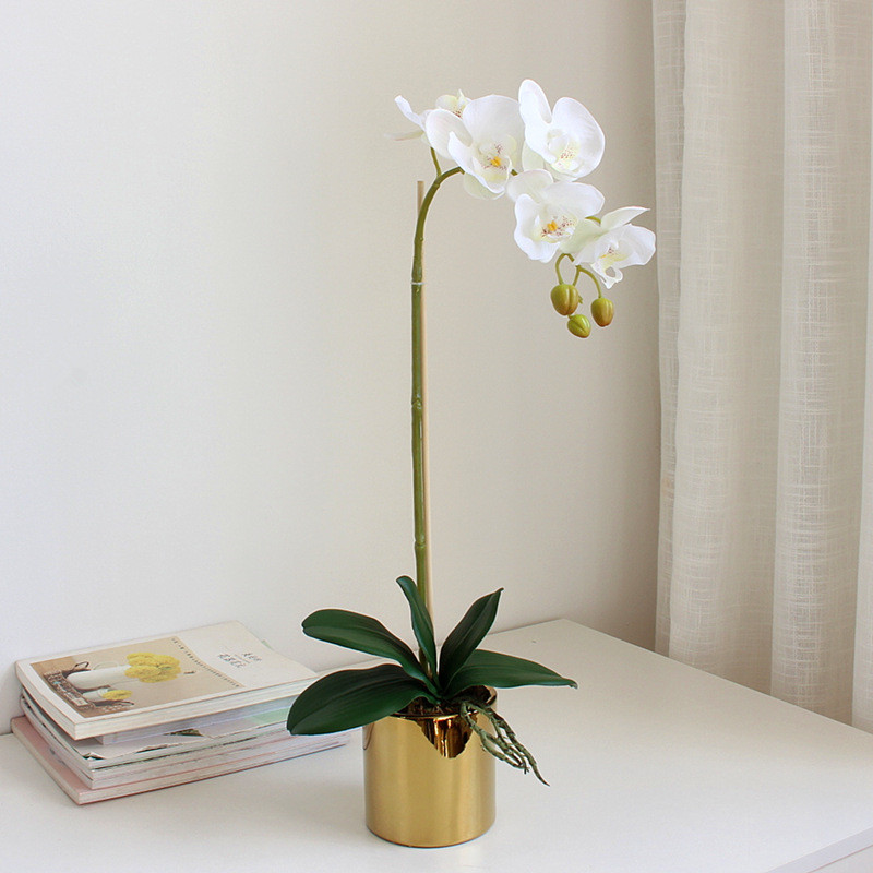 蝴蝶兰花摆件客厅家居摆设假花装饰花插花绢花电视柜北欧套装