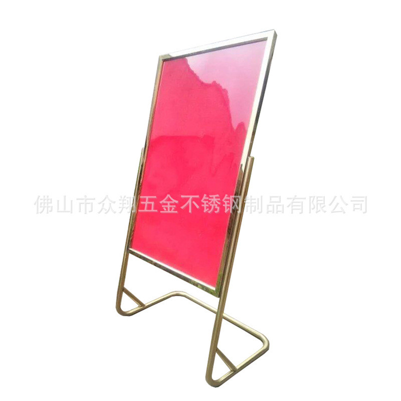 圆管泰式水牌不锈钢指示牌立式斜面广告牌钛金广告展示架
