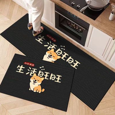 硅藻泥厨房地垫吸水吸油耐脏长条脚垫专用厨房简约门口垫子可剪裁