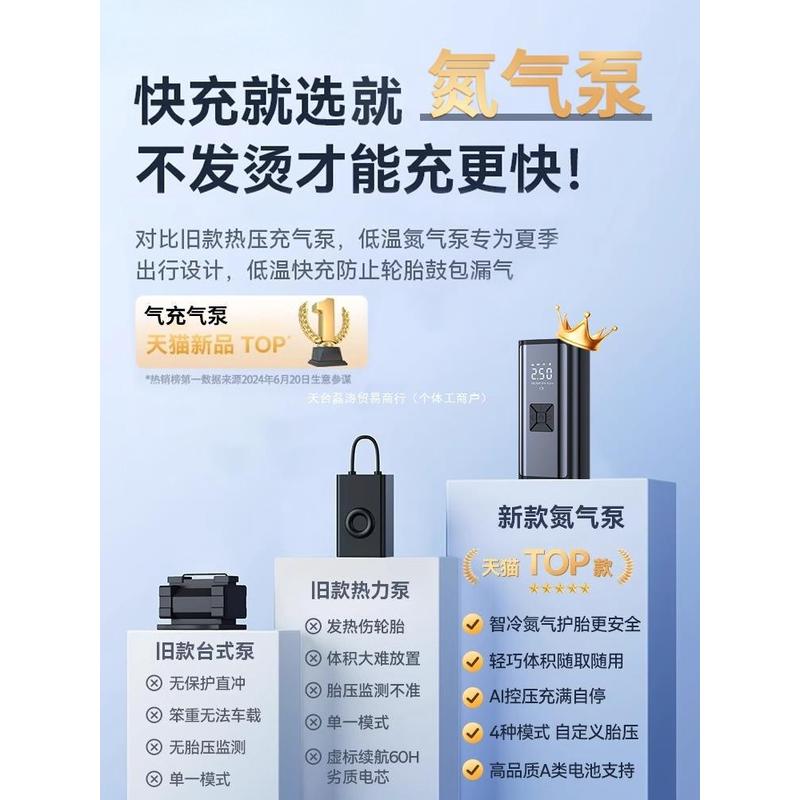 便携打气泵车载充气泵电动汽车打气筒电动轿车轮胎加气宝电动车