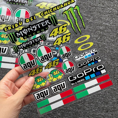 适用于车手AGV K3 PISTA镜片贴纸罗西46号小乌龟头盔组合反光贴纸