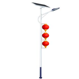 中国结太阳能路灯厂家6米7米8m50W带中国节红灯笼太阳能路灯