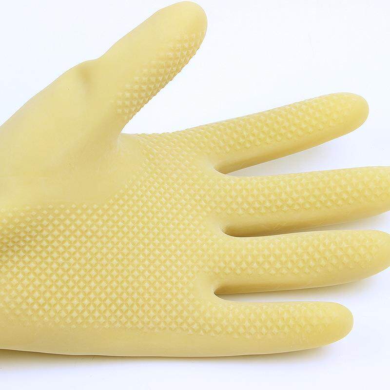 三碟加长款工业耐酸碱工作橡胶手套乳胶加厚耐磨胶皮防水防滑电镀