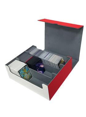 大容量高品质三排盒1800+YuGioh/MTG/pokemon三国杀皮质PU卡牌盒