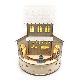 【】圣诞节旋转音乐摆饰木制工艺品摆件家居桌面音乐盒圣诞节礼物