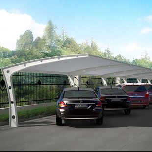 加油站遮阳防晒雨棚膜结构景观棚高速收费站钢架结构建筑白色布顶