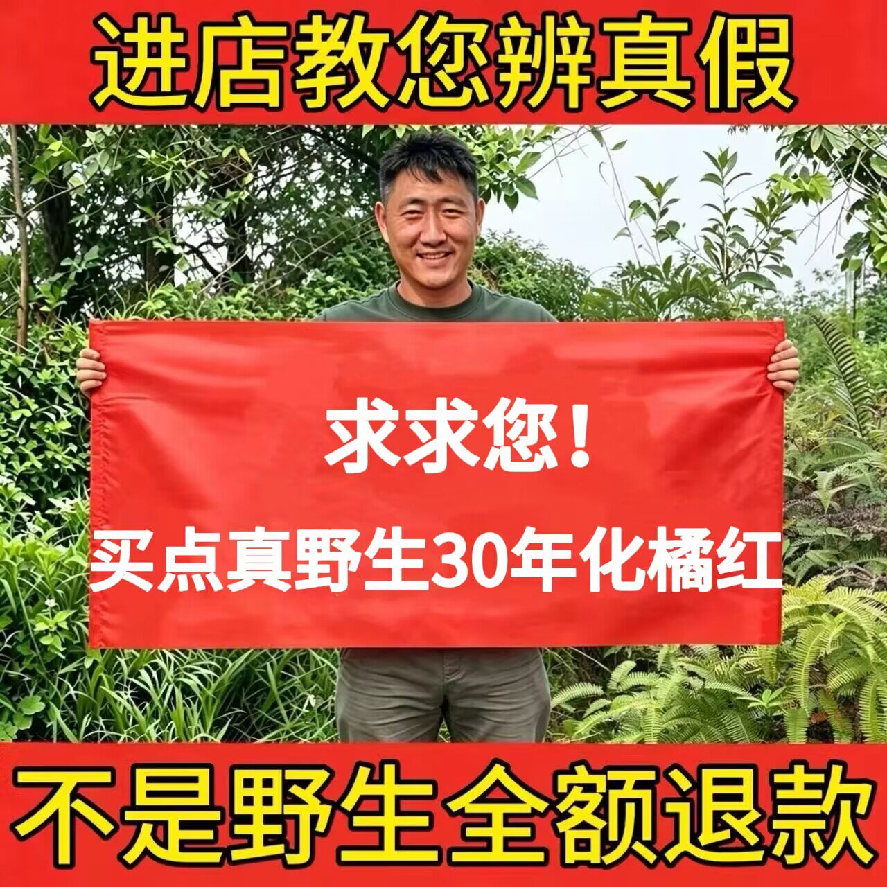 橘红野生30年化州橘红片200g正品金毛化橘红胎果切片桔红红茶泡水