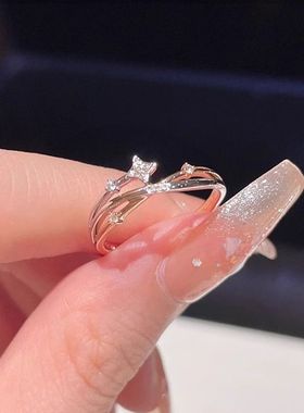 《西柚氧》925纯银戒指女心愿流星ins小众设计高级感新款轻奢指环