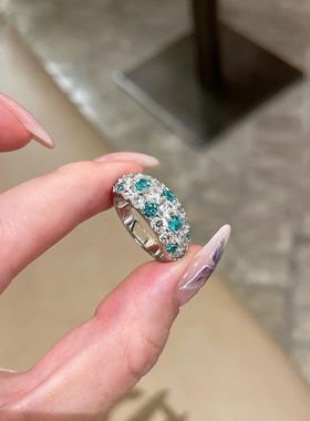 《西柚氧》925银戒指女满钻小众高级轻奢精致气质指环送女友礼物