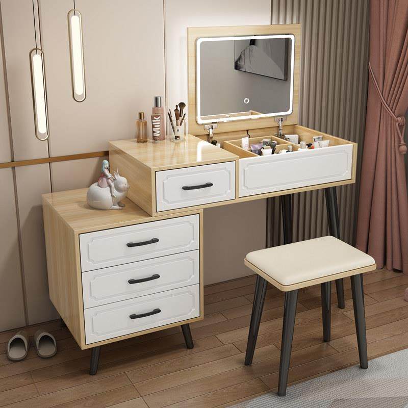 北欧轻奢梳妆台网红白色卧室小户型收纳柜翻盖桌隐藏镜智能LED灯,住宅家具,梳妆台/桌,淘宝优惠券,粉丝福利购,淘宝优惠卷
