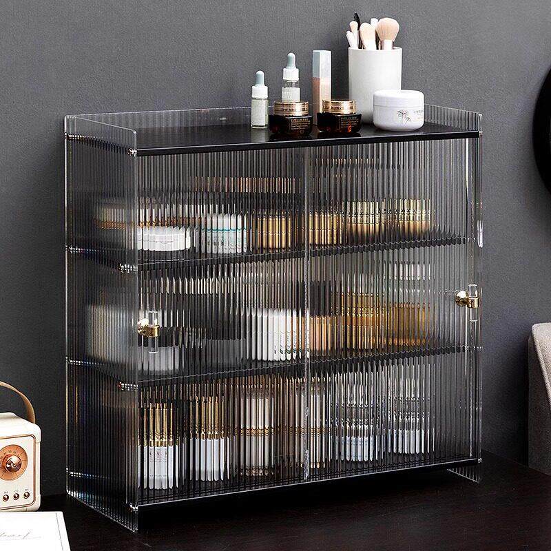 桌面收纳盒收纳柜茶具展示柜子餐具化妆品厨房收纳柜水杯子置物架