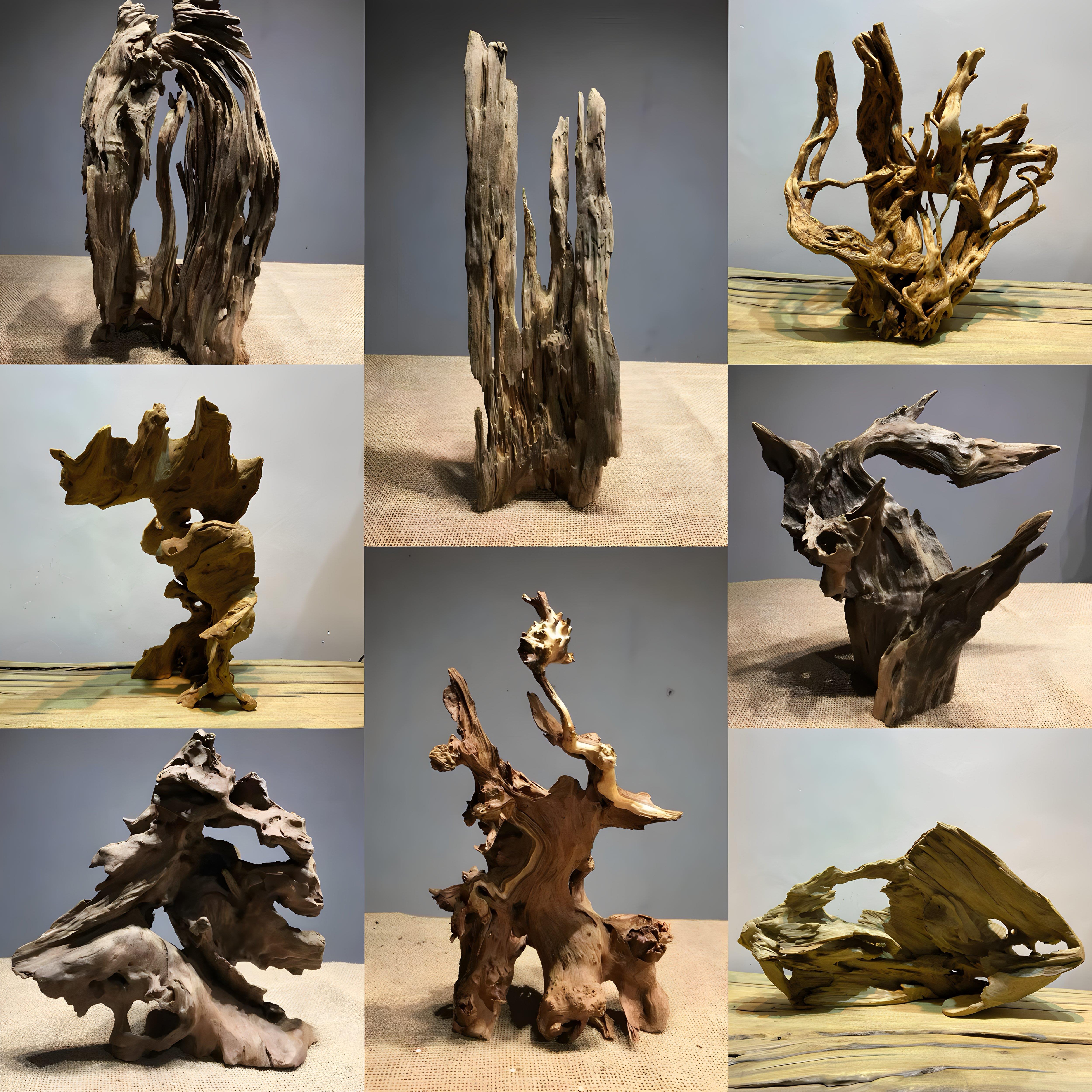 天然树根风化木枯木根雕摆件爬宠造景木沙漠缸装饰守宫晒背台躲避