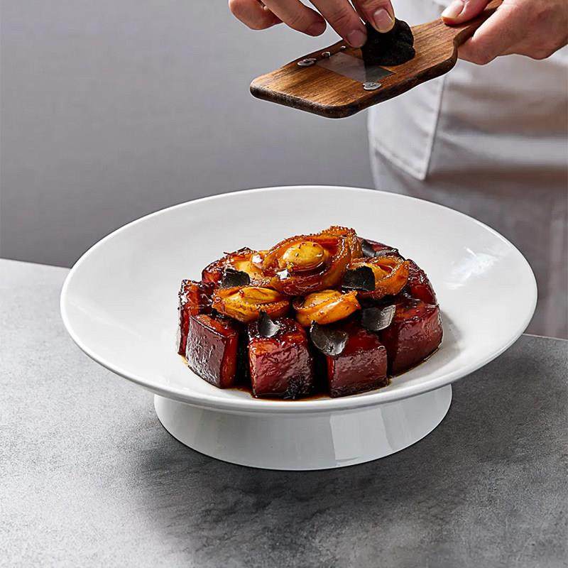 酒店中国厨房专用白瓷高圆浅盘热菜盘烹饪盘中国餐具俱乐部纯色盘,餐饮具,盘,淘宝优惠券,粉丝福利购,淘宝优惠卷