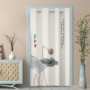 中式门帘隔断家用免打孔卧室宿舍试衣间楼梯口空调挡风遮挡挂帘子